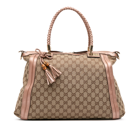 Pre-Loved Gucci Large GG Canvas Bella Satchel - Picture 1 of 10